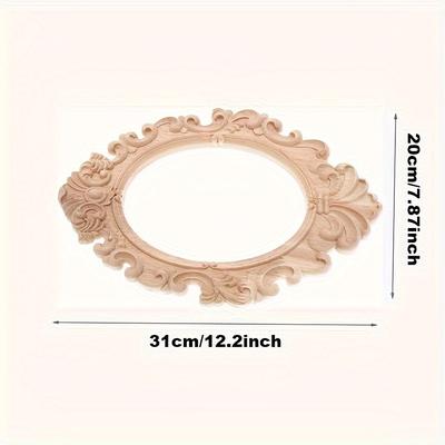 TEMU 2pcs Unpainted Wooden Frame Without Wood Carving Image