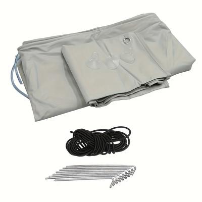 TEMU Waterproof Pvc Awning Skirt With Wheel Arch Covers, 7m Length X 50cm Deep, Includes Suckers For Motorhome And Campervan Draft Protection Rv & Trailer Covers Image