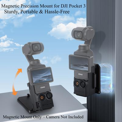 TEMU 1pc Home Times Magnetic Dji Pocket 3 Mount - Portable, Adjustable, Non-slip Silicone Pad, Multi-angle, Sturdy & Durable Desktop Stand For Vlogging & Photography, Uncharged