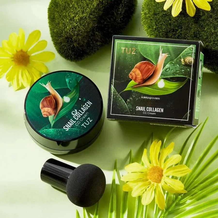 Lumaca Collagene BB Cream Testa a fungo Cuscino d'aria CC Cream Correttore viso Crema fondotinta idratante schiarente Impermeabile