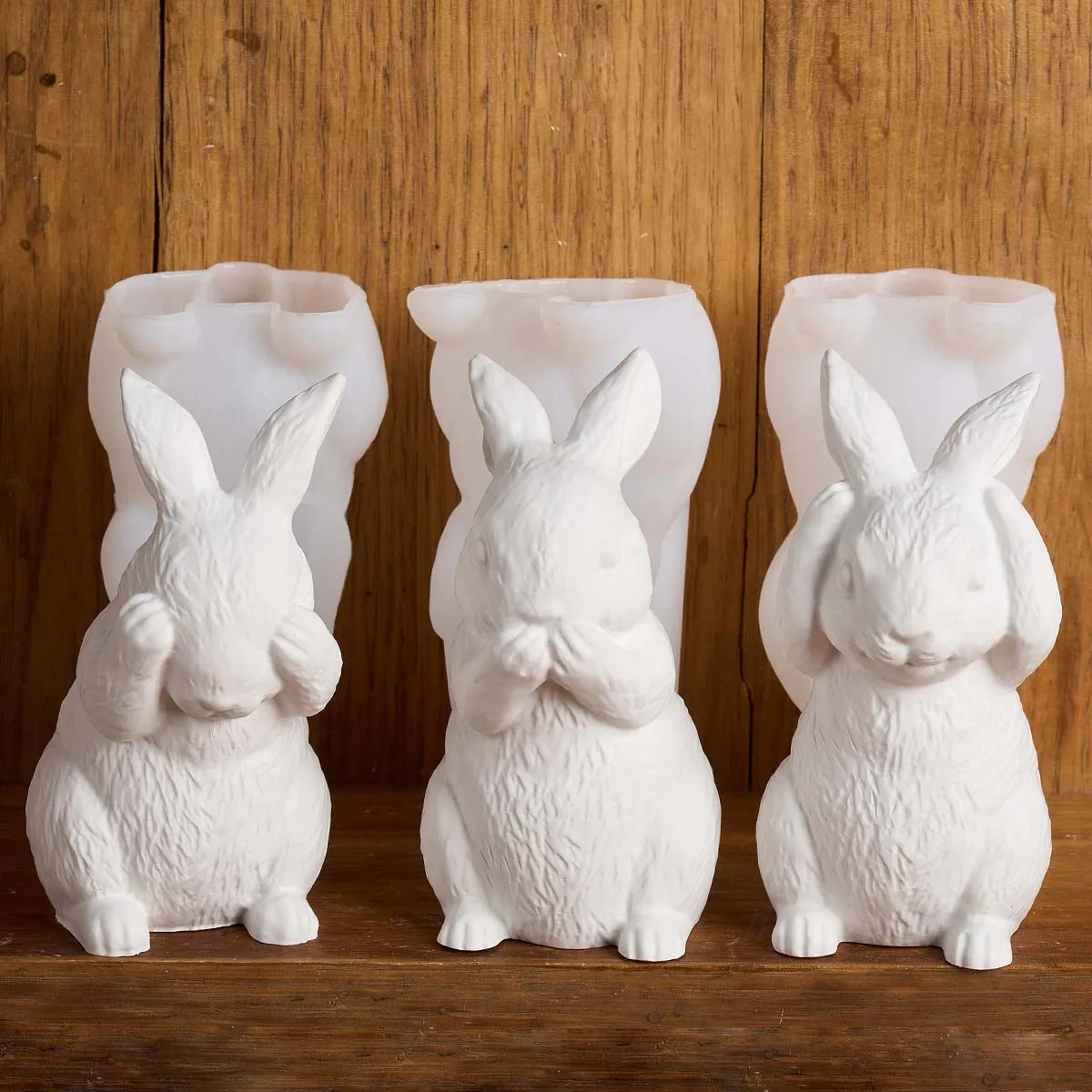 3D Osterhase Silikon Kerze Form DIY Niedlichen Tier Kaninchen Ornamente Gussformen Seife Gips Harz Machen Hause Handwerk Dekor Image