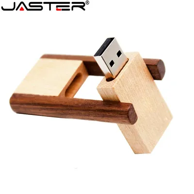 JASTER Naturholz drehbares USB 2.0-Flash-Laufwerk 128 GB 16 GB 32 GB Pen Drive 64 GB Memory Stick Aufbewahrungsstab Fotografie Geschenk Image