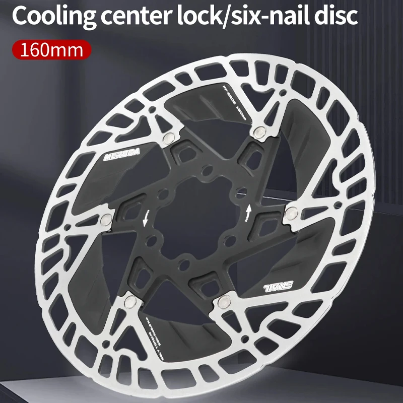 Meroca Fahrrad brems rotor 160mm schwimmende Kühl scheibe MTB Rennrad 6 Schrauben/Mittel verriegelung Scheiben brems rotor Image
