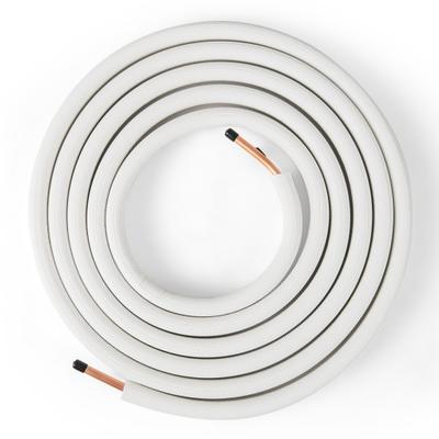 Costway 25 Feet Mini Split Line Set with 1/4 Inch and 1/2 Inch O.D. Copper Pipes Tubing