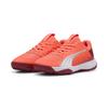 Handballschuh PUMA "Accelerate Handballschuhe Jugendliche", Kinder, Gr. 38, rot (glowing rot weiß schwarz crimson schwarz), Obermaterial: Synthetik, Textil; Futter: Textil; Innensohle: Textil; Laufsohle: Gummi, Schuhe