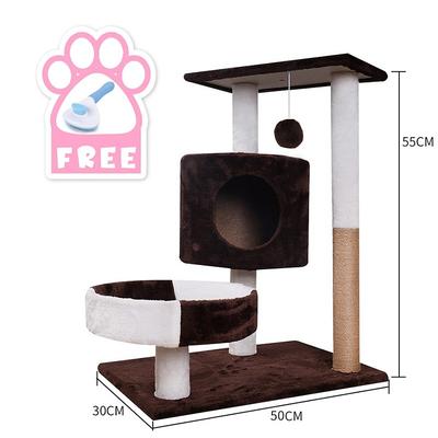 Cat Cat Tree Cat Tower Patchwork Solid Colored Durable Easy to Install Plush Fabric for Large Cats