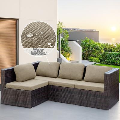 Patio Square Water-Resistant Slipcover Outdoor Sofa Seat Cover Durable Waterproof Fabric Protects Against Rain Dust and Sunlight Easy-to-Fit Design Ensures a Snug Fit Ideal for Garden Patio Furniture