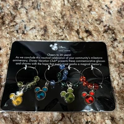 Disney Dining | Disney Vacation Club Wine Glass Charms | Color: Red | Size: Os