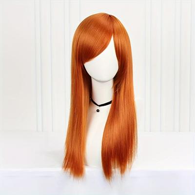 TEMU Cosplay Anime Wigs High Temperature Silk Simulation Scalp Long Straight Hair, Holiday Parties Halloween Use Wigs 22 Inch Music Festival Image