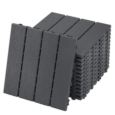 TEMU Terrace Floor Tiles 11pcs 30x30cm, Balcony Floor Covering, Wood Grain Pe Terrace Floor Tile System, Suitable For Garden Balcony\ Image