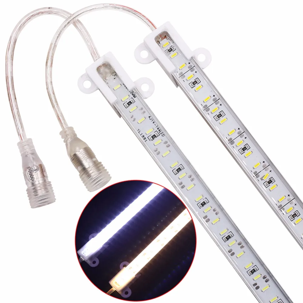 Striscia LED dura impermeabile IP68 da 50 cm 4014 LED 72 LED / 0,5 M Strisce luminose a barra LED in silicio super luminoso 12 V + connettore CC