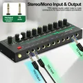 Mixer Aveek a 10 canali - Mixer audio stereo Mini 10, basso rumore per miscelazione secondaria di precisione, ingresso/uscita TRS da 1/4" Ideale per microfoni