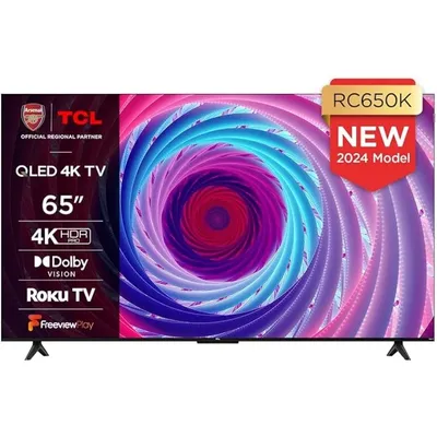 TCL New Launch 65RC650K 65-inch QLED Pro Television, 4K Ultra HD, Roku TV (Smart TV with Dolby