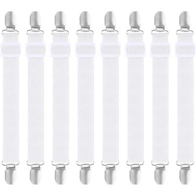 8 Stück verstellbare Bettlakenspanner, verstellbare elastische Bettlakenspanner mit Metallklammern, Image