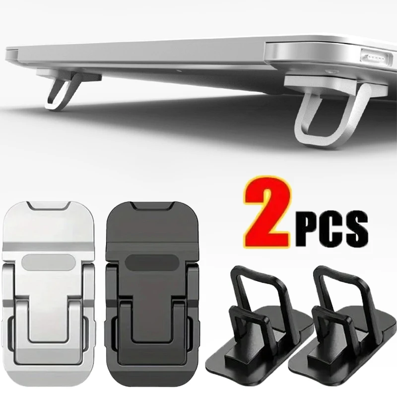 2 teile/satz Einstellbare Falten Laptop Stand Mini Beine Ultra-dünne Tragbare Unterstützung für Macbook Kühlung Halter Füße Unsichtbare Halterung Image