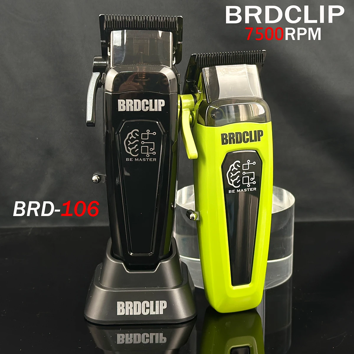 BRDCLIP BRD-106 7500 U/min Professioneller Herren-Haarschneider mit Basisladegerät, DLC-Haarschneidemaschine, Haarschneider Image