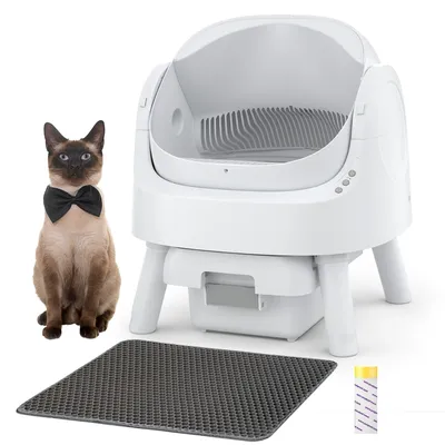 Automatic Litter Box, Self Cleaning Cat Litter Box for Multiple Cats, with Liners and Mat Included,