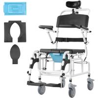 Mophorn - Fauteuil roulant de douche, chaise de douche roulante en alliage d'aluminium de 17,5