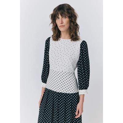 Ghost Iris Crepe Polka Dot Midi Dress