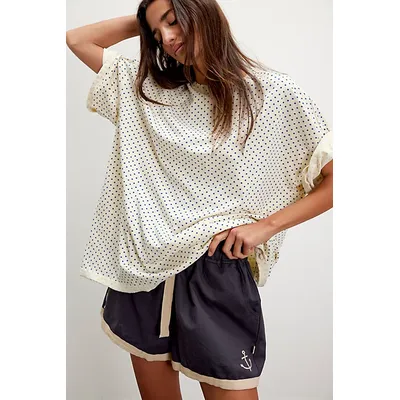 We The Free Printed Devon Tee at Free People in Sand Dollar Combo, Size: Medium