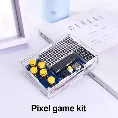 DIY-Spielset, Pixel-Spielekonsole 51, Mikrocontroller-Spielekonsole, Snake Racing Pixel-Spielekonsole mit Acrylgehäuse Image