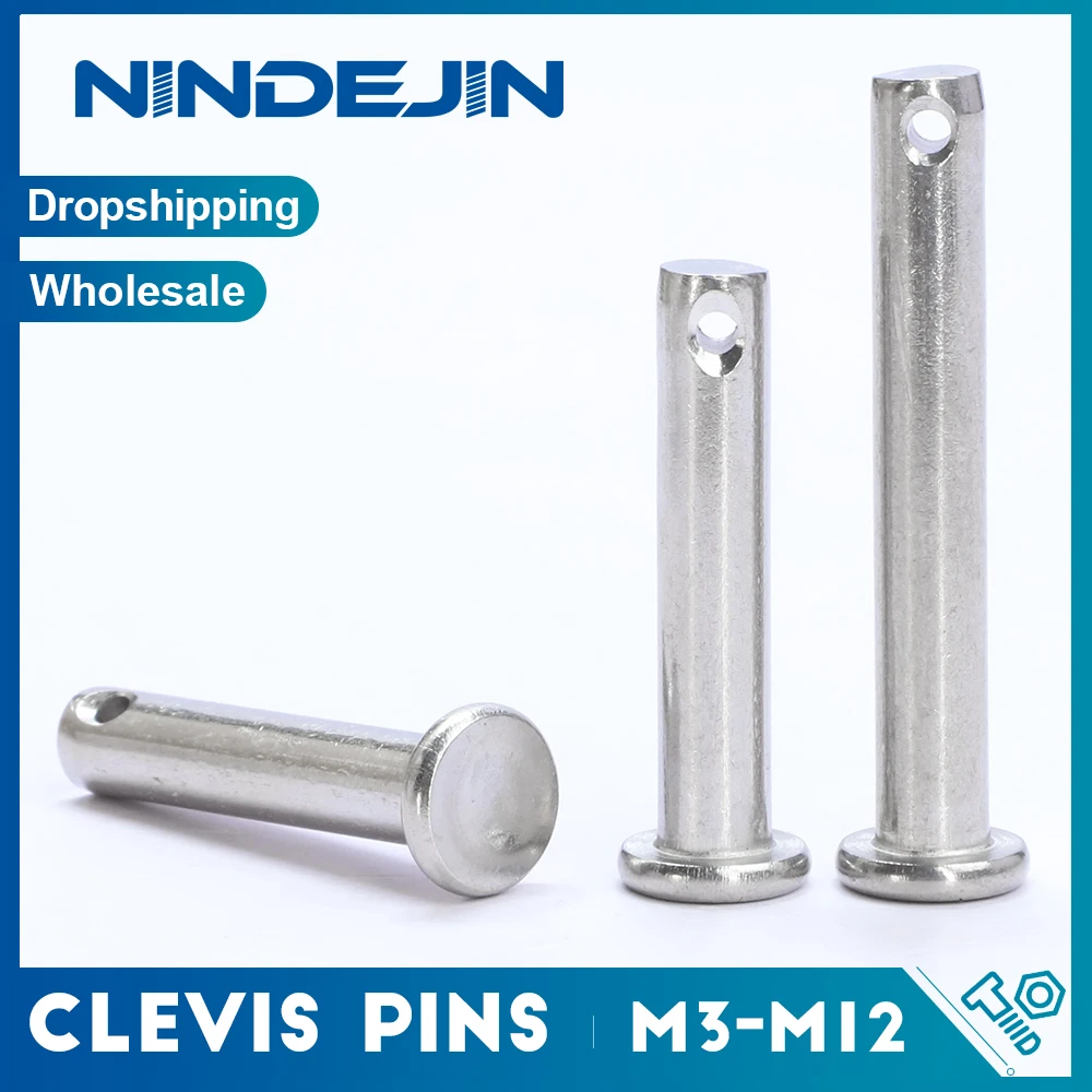 1–10 Stück Flachkopf-Gabelkopfstifte Welle mit Loch M3 M4 M5 M6 M8 M10 M12 M14 M16 304 Edelstahl Standortpositionierungs-Dübelstifte Image