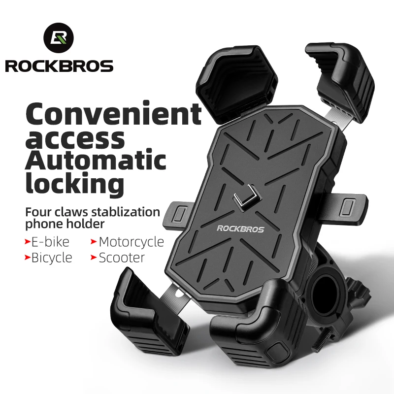 Supporto per telefono da bici ROCKBROS 360 ° Visualizza il supporto universale per telefono da bicicletta Supporto per telefono cellulare da 4,5-7,2 pollici Staffa per moto antiurto