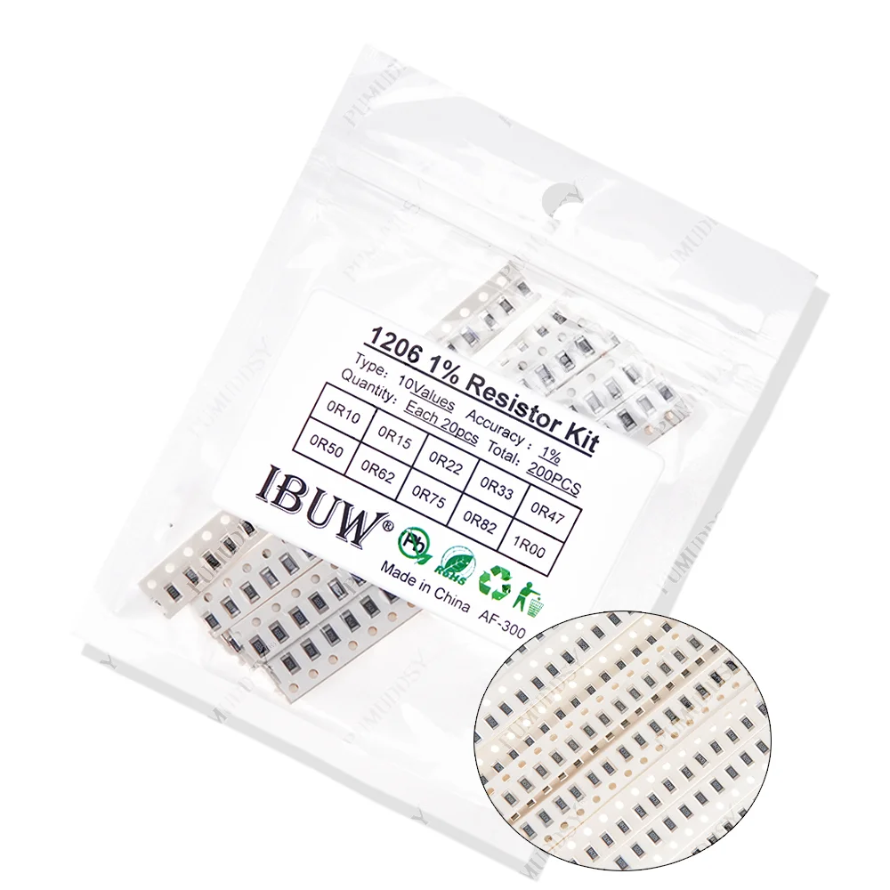 200 stücke 1% 200 smd widerstände sortierte kit set pumuddsy 10 valuex20pcs = stücke 1 r00 r820 r750 r620 r500 r470 r330 r220 r150 r100 Image