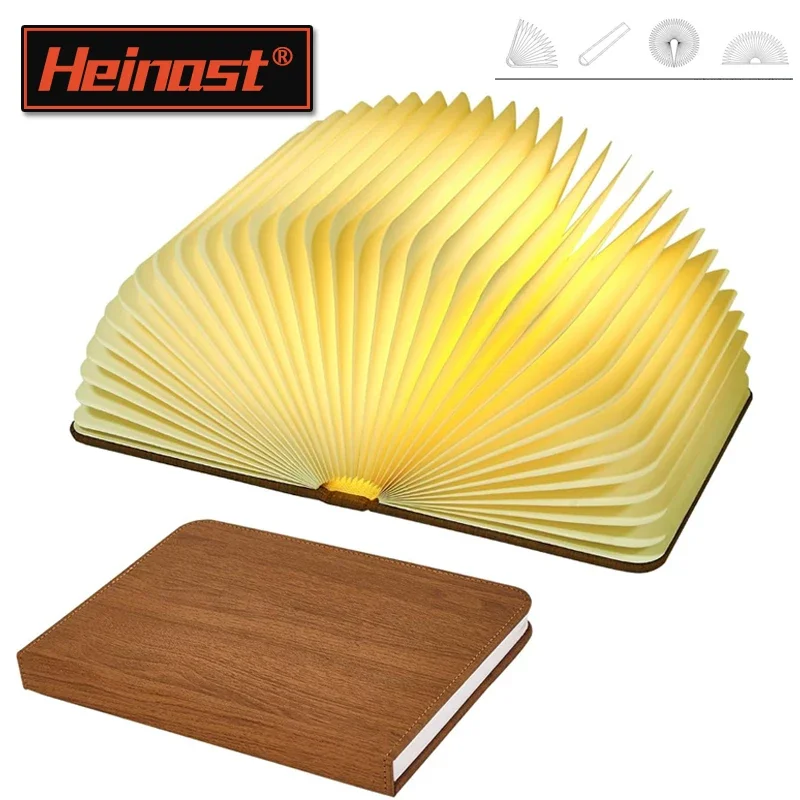 LED Holz Buchlampe Kinder Leselicht USB Nachttischlampe 3-farbig Schlafzimmer Kunst Dekor Nachtlicht für Kinder Geburtstagsgeschenk