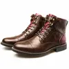 Neue Vintage Herren Stiefel Plus Größe 47 48 Knöchel Motorrad Schuhe Outdoor Arbeitsschuhe Leder