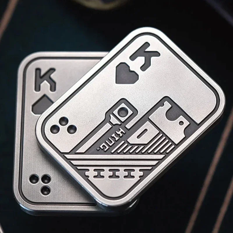 Magnetische Push-Karte, Push-Platte, mechanischer Schieber, haptische Münze, Metall, Anti-Stress-Reduzierung, sensorisches Spielzeug, Mini-Zappeln, lindern Erwachsene Image