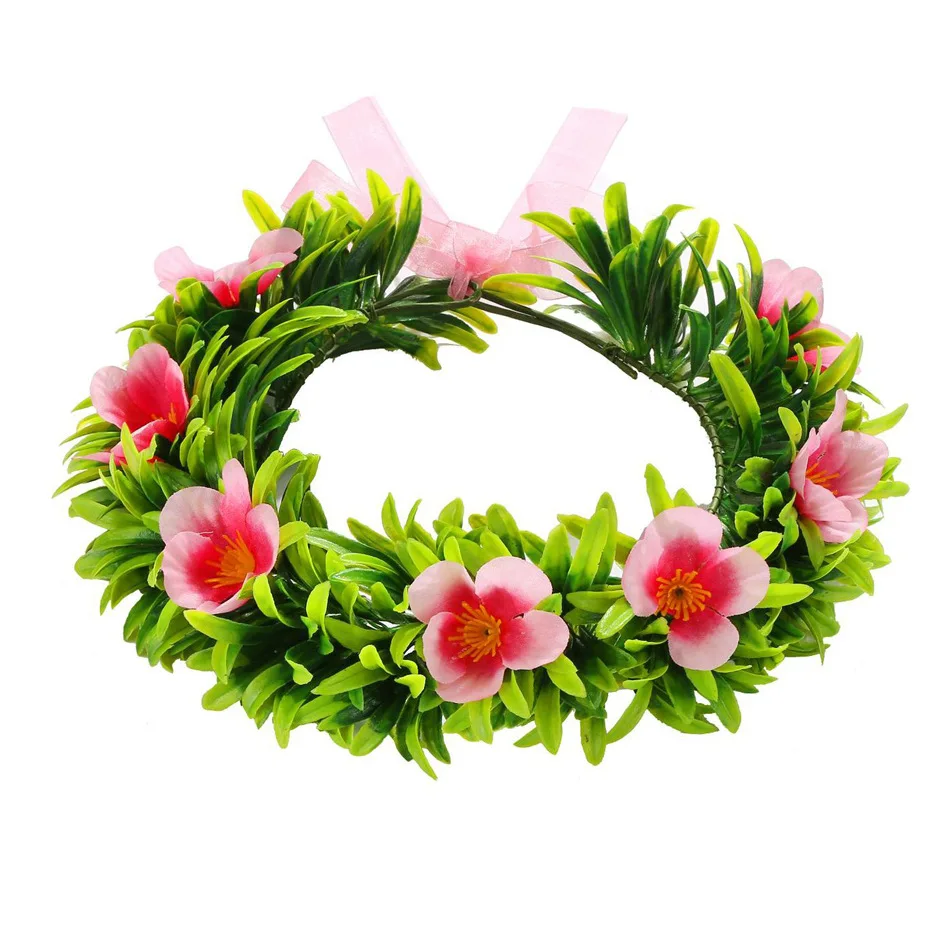 Girlande Grüner Kranz Damen Mädchen Haarschmuck Blumenreifen Kopfbedeckung Moana Partyzubehör Blumenkrone St. Patrick's Day Image