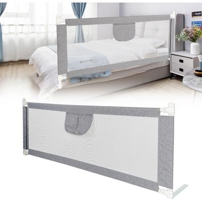 Swanew - Bettgitter Bettschutzgitter Kinderbettgitter Babybettgitter 180 x 80 cm extra hoch Gitter Image