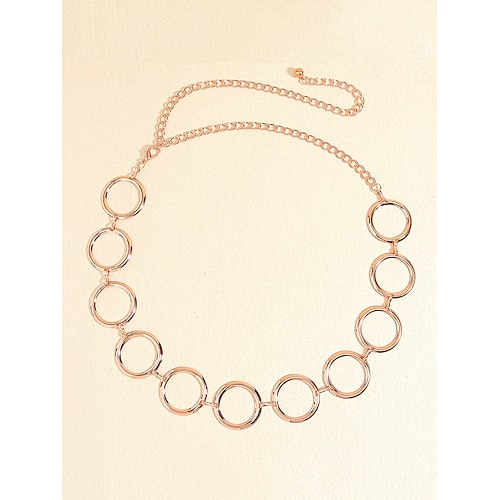 Damen-Taillengürtel mit goldener Kette und Kreisen – modischer Statement-Schmuck für Strandbekleidung, Partys und Sommer-Outfits Image