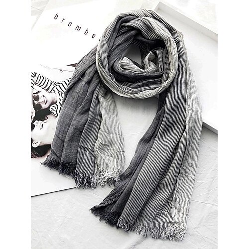 Leichter Herrenschal aus Ombre-Baumwolle – lässiges Modeaccessoire für Frühlings-, Herbst- und Alltagsoutfits Image