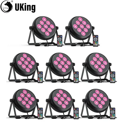 U`King 8Pcs 40W LED Par Lights With Remote Control 9x4W RGBW LED Stage Lights DMX DJ Light For