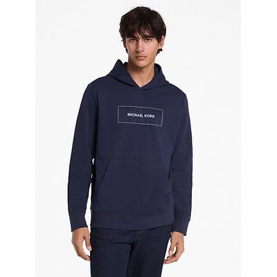 Michael Kors Logo Cotton Blend Hoodie Blue L