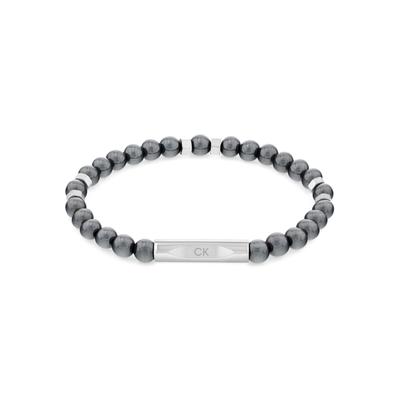 Armband CALVIN KLEIN "Schmuck Edelstahl Armschmuck Steinarmband Zugarmband BEADS", grau (edelstahlfarben, grau, dunkelgr