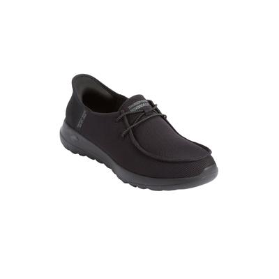 Wide Width Women's The Slip Ins Go Walk Joy Idalis Sneaker by Skechers in Black Wide (Size 8 W)