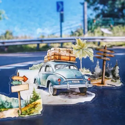 30 Blatt Reise-PET-Aufkleber, Reise-Autobahn, dekorative Rückseite, Aufkleber, Schulbedarf, Image