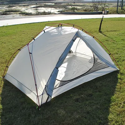 Ultraleichtes Campingzelt mit Aluminiumstangen für 2 Personen, 4 Jahreszeiten, PU4000 wasserdichtes 210T-Gewebe, einfach einzurichten, Wanderzelte