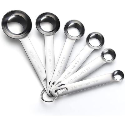 Jusch - Messlöffel, 6 Stück Edelstahl-Messlöffel hochglanzpoliert 1/8 tsp, 1/4 tsp, 1/2 tsp, 1 tsp, Image