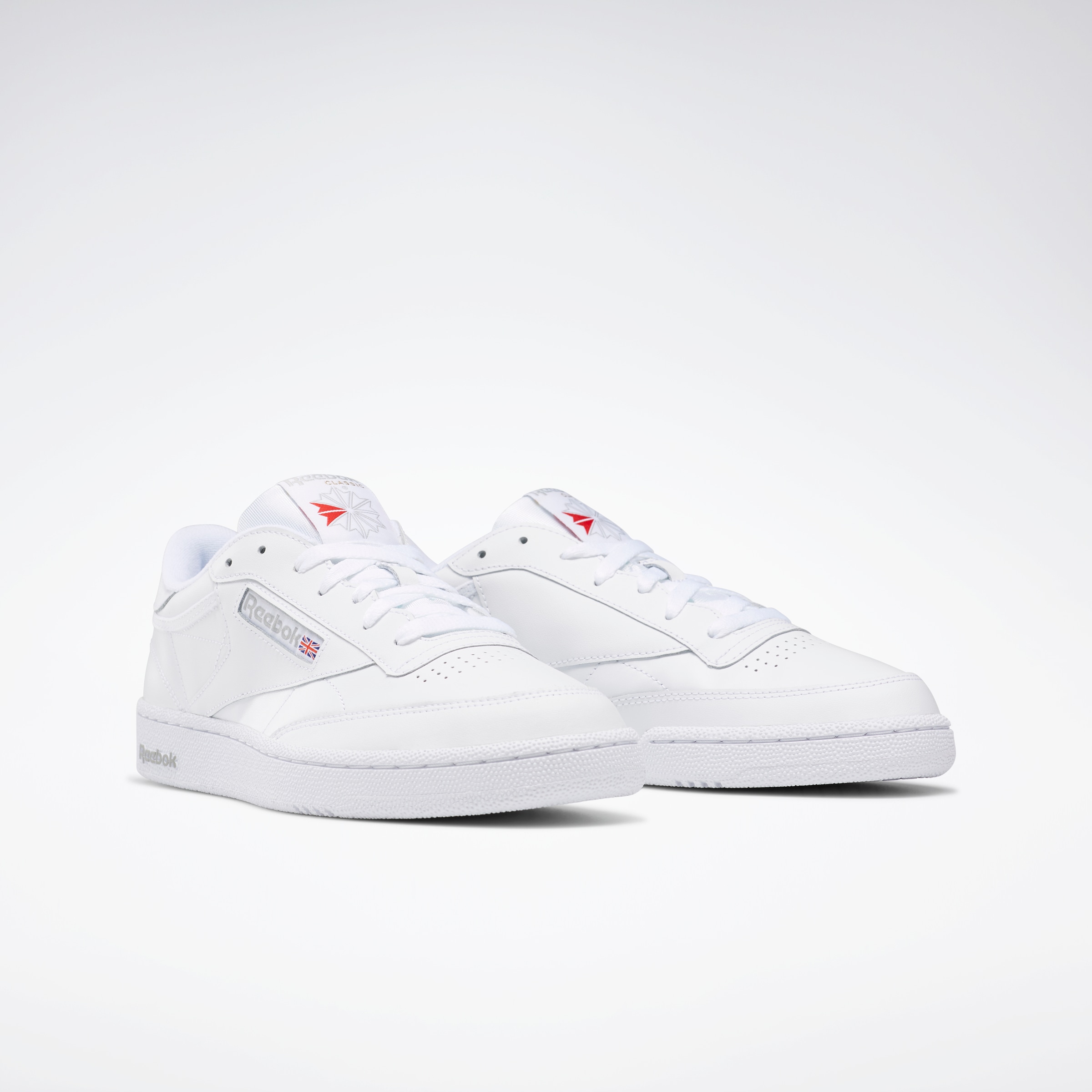 Sneaker REEBOK CLASSIC "CLUB C 85", Gr. 44,5, weiß (weiß, sheer, grau), Leder, Schuhe