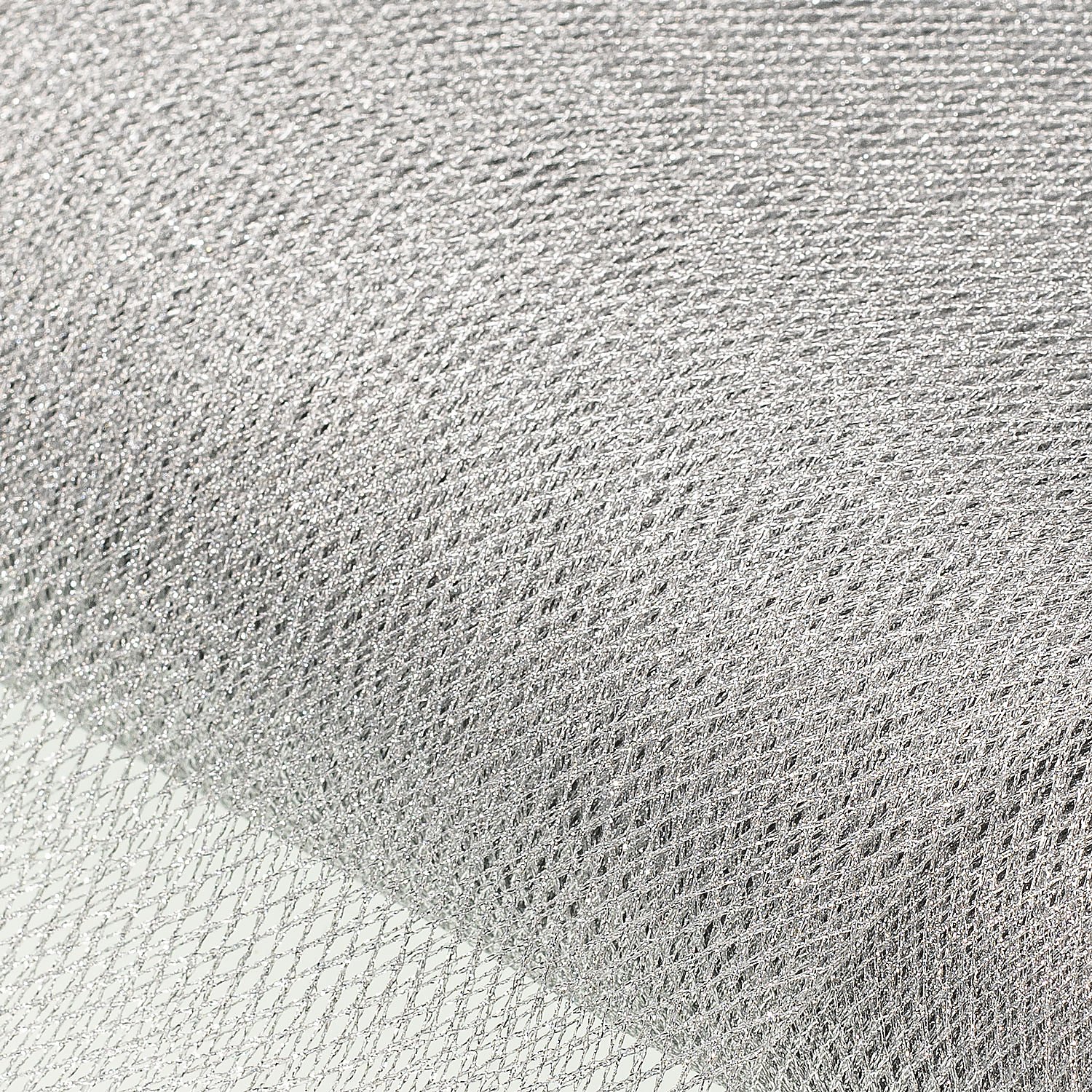 Tissu tulle grillage, argenté