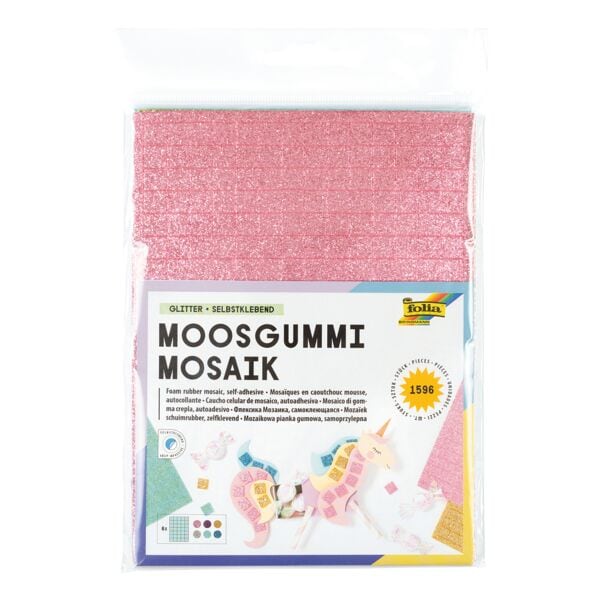 folia Moosgummi »Mosaik Glitter« 6 Blatt Image