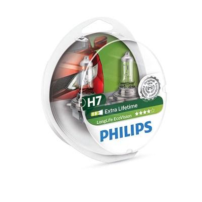 Philips H7 LongLife EcoVision Fahrzeugscheinwerferlampe [Hersteller-Nr. 12972LLECOS2] für Abarth, Alfa Romeo, Alpina, Aprilia, Audi, Benelli, BMW, Che Image