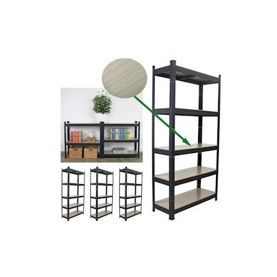 Baumarktplus 4x Wohnzimmerregal 150x75x30 cm hell Traglast 650 kg Steckregal Schwerlastregal Lagerregal Image