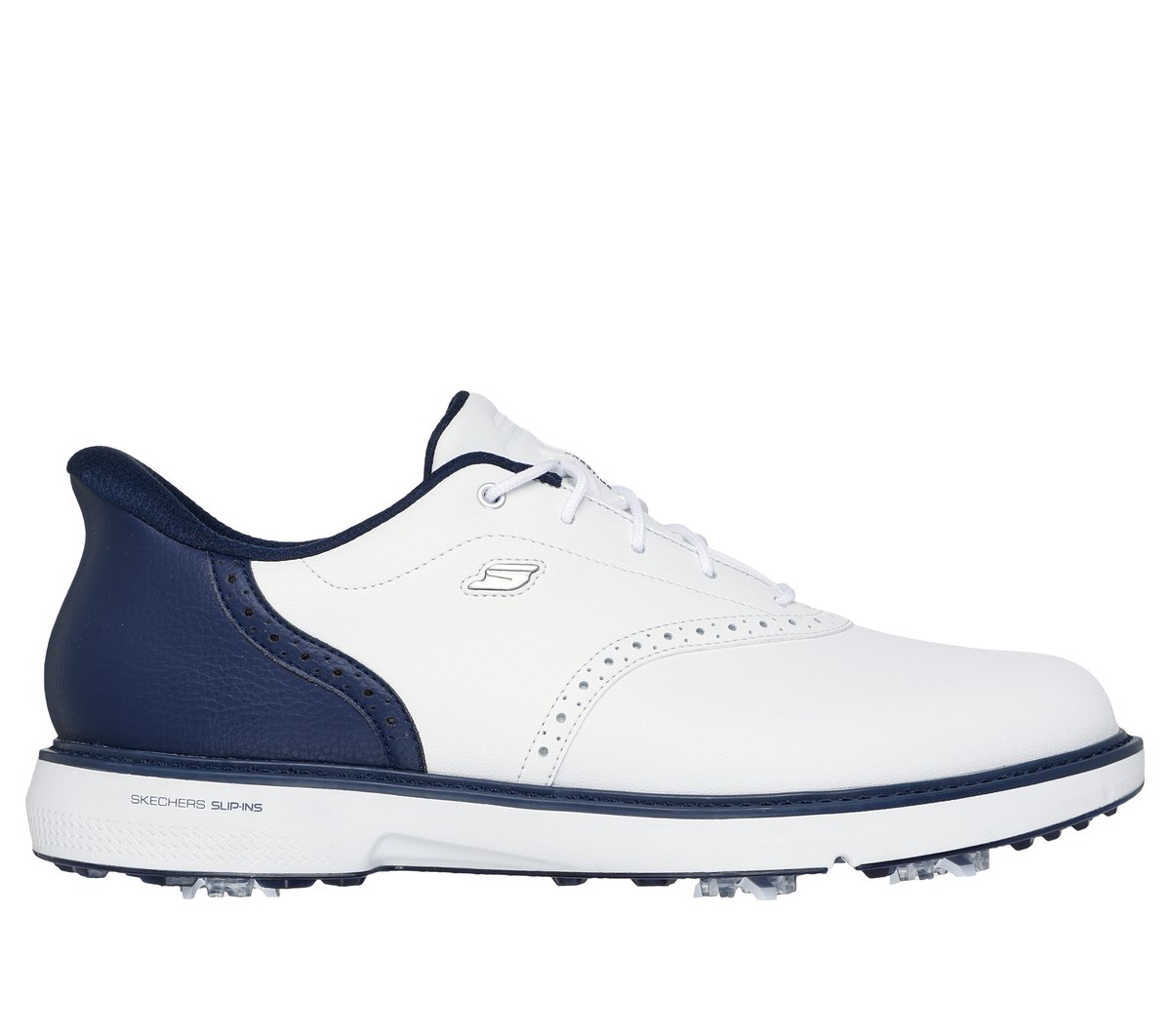 Skechers Men's Slip-ins: GO GOLF Prestige Shoes | Size 10.0 | White/Navy | Leather/Synthetic/Textile | Arch Fit