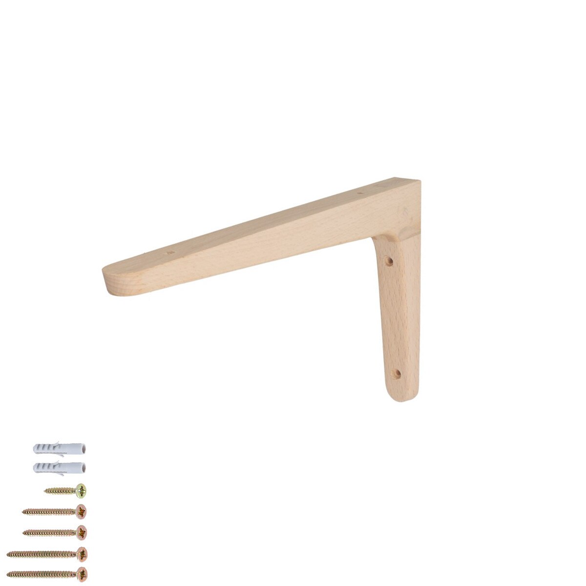 MS Beschläge 250mm x 150mm Konsole Holzwinkel Buchenholz Regalträger Holzkonsole Image