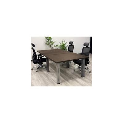 8' x 4' Rectangular Meeting Room Table w/ Solid Wood Tops & Raw Steel Legs